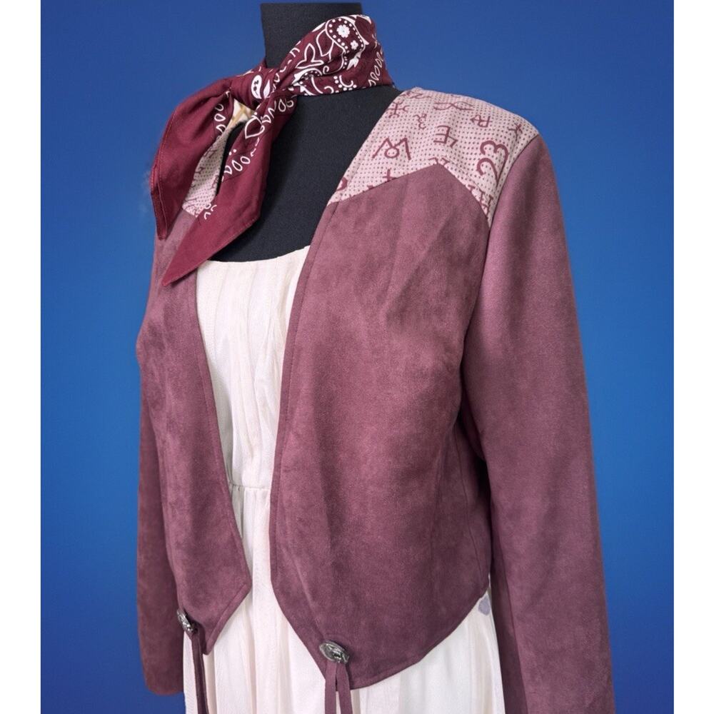 Lucky & Blessed Western Jacket | NWT Mauve Faux Suede | Bandana Yoke | Cowgirl